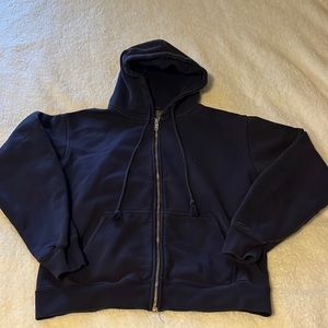Navy Brandy Melville zip-up hoodie
